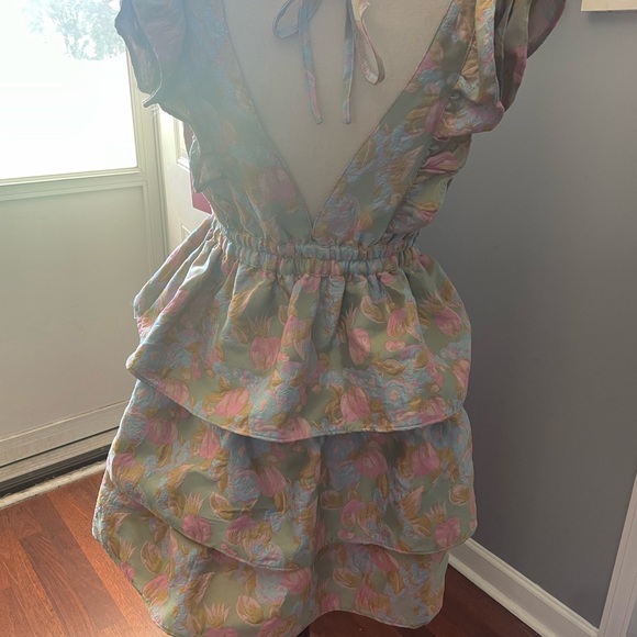 NWT Baby Love mini Tiered Floral dress with embroidered, lined Size M Boutique - Picture 11 of 16